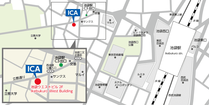 ICAの周辺地図